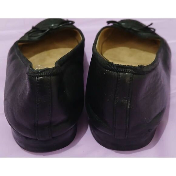 Vintage Chanel cc womens size 8 black ballet flats shoes 100% authentic - Picture 4 of 8